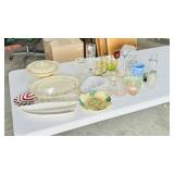 collection of vintage glass & china