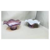Altaglass, 2 centerpieces w/ labels 9' wide