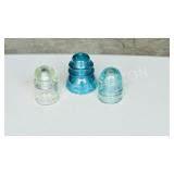 3 antique glass insulators