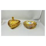 2  - vintage glass bowl - apporx 8' long