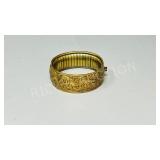 vintage floral scrollwork brass cuff bracelet