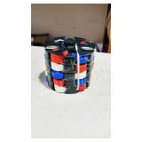 vintage poker chip set  in revolving stand ,1969