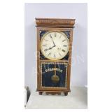 36' long antique regulator clock w/ key