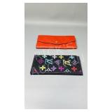 2 vintage ladiies wallets - leather & bead worked