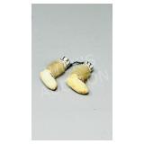 pair of vintage mini fur mukluks - 2' long
