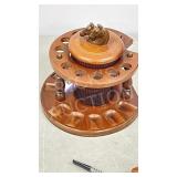 wood pipe stand w/ glass center & pipe
