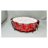 Temp-tations red ceramic baker set in stand