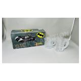 Vintage Batmoblie phone & 2 Batman McDonalds mugs