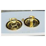 pair of brass 7'  candle holders w/ swinging top