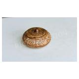 5' wide hand carved wood lidded box