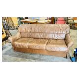 light brown leather sofa - 79' long