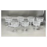 7- crystal pedestal dessert dishes