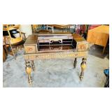 vintage wood spinet writing desk w/ flip top