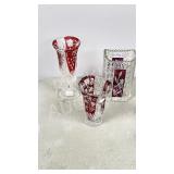 3-crystal vases,2 w/labels Germany 6', 7.5', 9'