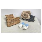 2 pair ladies modern size 9 moccasins+ baby pr.