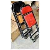 4 folding metal frame chairs
