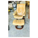 Stressless, leather recliner & foot stool