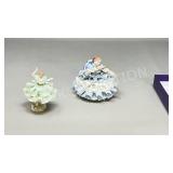 2- small vintage Irish Dresden figurines