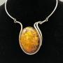 BEAUTIFUL AMBER & STERLING NECKLACE