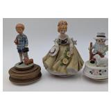 3 Rotating Musical Figurines
