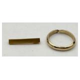 10K Gold Bar Pin & 10K Ring