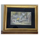 Children Playing Lithograph is Gilt Frame
