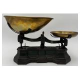 Antique Cast Iron & Brass Balance Scale