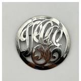 Sterling Silver Monogram Brooch from Mexico