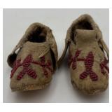 Pair Of Authentic Antique Infant Moccasins