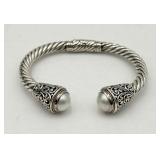 Robert Manse Sterling & 18K Cable Cuff Bracelet