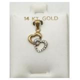 Michael Anthony 14K Double Heart Pendant