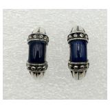 Sterling Silver & Lapis Pierced Earrings