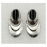Pretty Sterling Silver & Onyx Earrings
