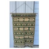 Green/Cream Cross Stitch Tapestry