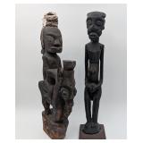 2 Vintage African Woodcarved Men