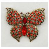 Tangerine Butterfly Pin