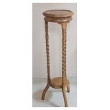 Vintage Barley Twist Oak Plant Stand