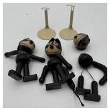 3 Antique Wood Felix The Cat Toy