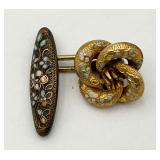14K Victorian Love Knot Cufflink