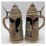 Pair Of Vintage German Beer Steins