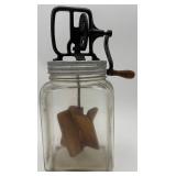 Vintage Hand-Crank Glass Dazey Butter Churn