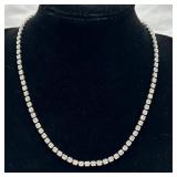 Beautiful Sterling Silver & Rhinestone Necklace
