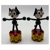2 Vintage Wood Push Up Puppet Toy