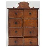 Antique 8-drawer Wooden Spice Cabinet