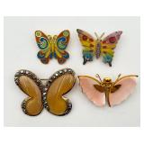4 Different Butterfly Pins