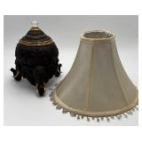 Small Lamp Shade w/Beads, Elephant Trinket Jar