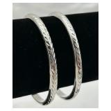 Pair of Sterling Silver Bangle Bracelets
