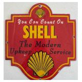 Vintage Porcelain Coated Shell Door Sign