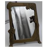 Vintage-Style  Brass Art Nouveau Mirror