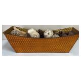 Copper Colored Planter w/Artificial Elements